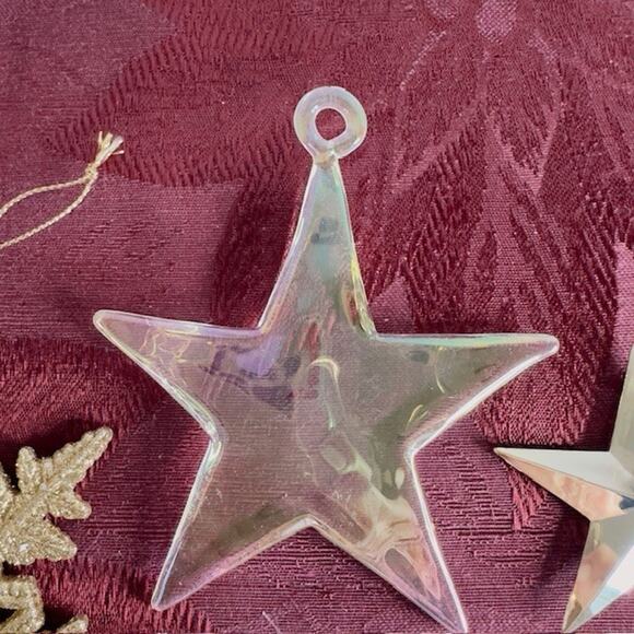 Grab Bag Mixed Lot 5 Christmas Holiday Ornaments, Stars, Tree, Snowflakes - Picture 2 of 5